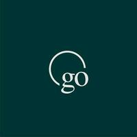 GO initial monogram logo with circle style design vector