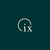 IX initial monogram logo with circle style design vector