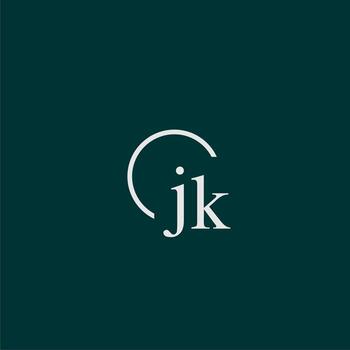jk inicial monograma logo con circulo estilo diseño vector