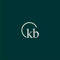KB initial monogram logo with circle style design vector