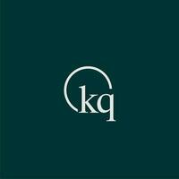 kq inicial monograma logo con circulo estilo diseño vector
