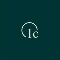 LC initial monogram logo with circle style design vector