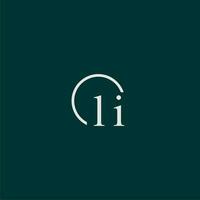 LI initial monogram logo with circle style design vector