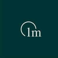 LM initial monogram logo with circle style design vector