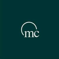 MC initial monogram logo with circle style design vector
