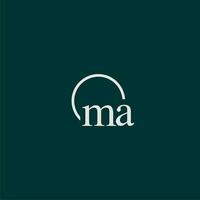 MA initial monogram logo with circle style design vector