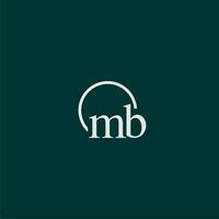 Mb initial wedding monogram logo Royalty Free Vector Image