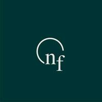 NF initial monogram logo with circle style design vector