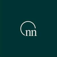 NN initial monogram logo with circle style design vector