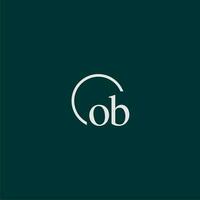 OB initial monogram logo with circle style design vector