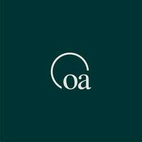 OA initial monogram logo with circle style design vector