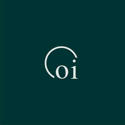 OI initial monogram logo with circle style design