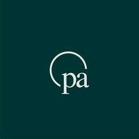 PA initial monogram logo with circle style design vector