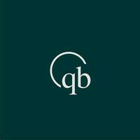 QB initial monogram logo with circle style design vector