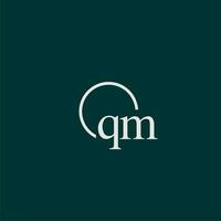 QM initial monogram logo with circle style design vector