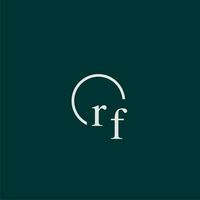 RF initial monogram logo with circle style design vector