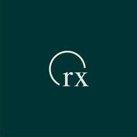 rx inicial monograma logo con circulo estilo diseño vector