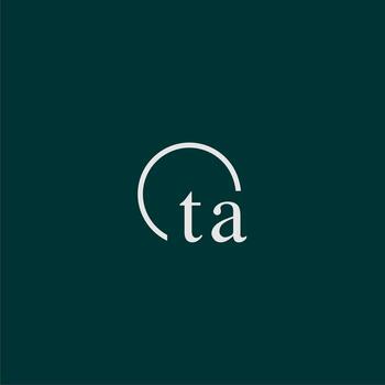 TA initial monogram logo with circle style design vector