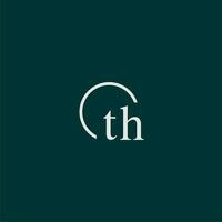 TH initial monogram logo with circle style design vector