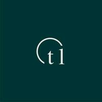 TL initial monogram logo with circle style design vector