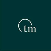 TM initial monogram logo with circle style design vector