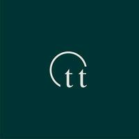 TT initial monogram logo with circle style design vector