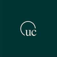 UC initial monogram logo with circle style design vector