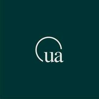 UA initial monogram logo with circle style design vector