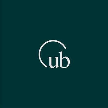 UB initial monogram logo with circle style design vector