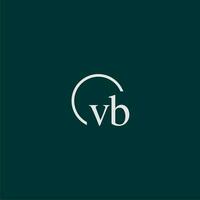 VB initial monogram logo with circle style design vector