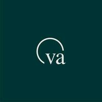 VA initial monogram logo with circle style design vector