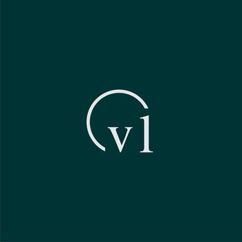 VL initial monogram logo with circle style design vector