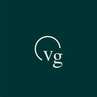 vg inicial monograma logo con circulo estilo diseño vector
