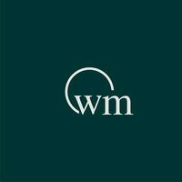 WM initial monogram logo with circle style design vector