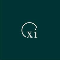 XI initial monogram logo with circle style design vector