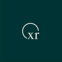 XR initial monogram logo with circle style design vector