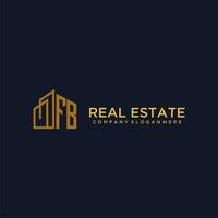FB initial monogram logo for real estate with building style vector