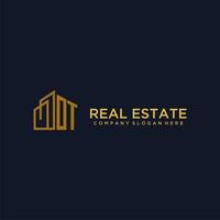 OT initial monogram logo for real estate with building style vector