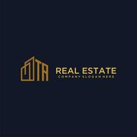 TA initial monogram logo for real estate with building style vector