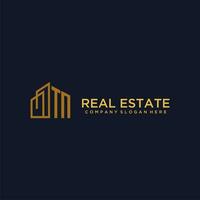 TN initial monogram logo for real estate with building style vector