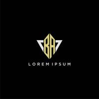 BA initial monogram logo for shape triangle creative design vector