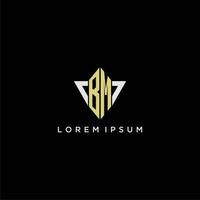 BM initial monogram logo for shape triangle creative design vector