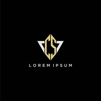 CS initial monogram logo for shape triangle creative design vector