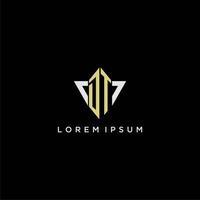 DT initial monogram logo for shape triangle creative design vector