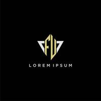 FU initial monogram logo for shape triangle creative design vector