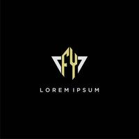 FY initial monogram logo for shape triangle creative design vector