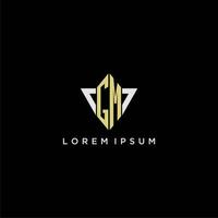 GM initial monogram logo for shape triangle creative design vector