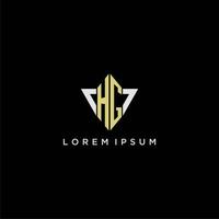 HG initial monogram logo for shape triangle creative design vector