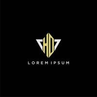 HO initial monogram logo for shape triangle creative design vector