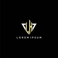 LH initial monogram logo for shape triangle creative design vector